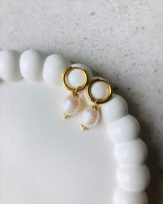 Pearl Hoop Earrings