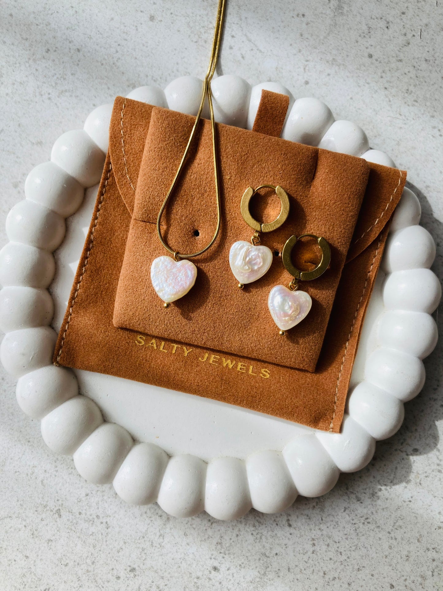 Heart Shaped Pearl Earrings