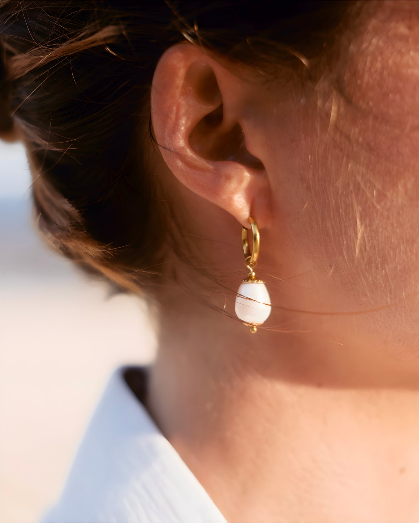 Pearl Hoop Earrings